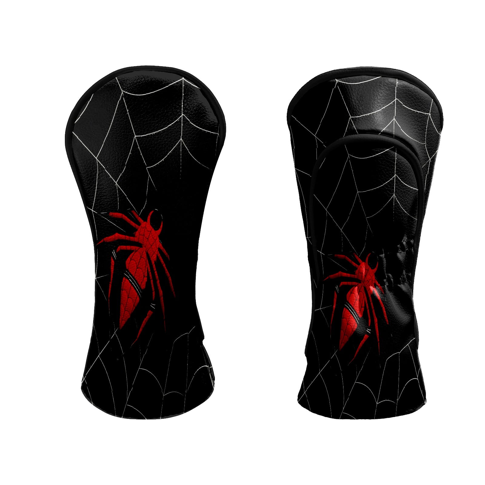 Golf Club Head Covers Dark Web Spider Print Waterproof Leather Golf Head Covers for Men Women Driver Head Cover Fairway Headcover for Golf Lovers