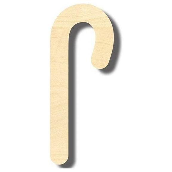 Unfinished Wood Candy Cane Shape - Christmas - Craft - up to 46" DIY 8" / 1/4"