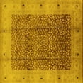 thumbnail image 1 of Ahgly Company Indoor Square Oriental Yellow Industrial Area Rugs, 6' Square, 1 of 4