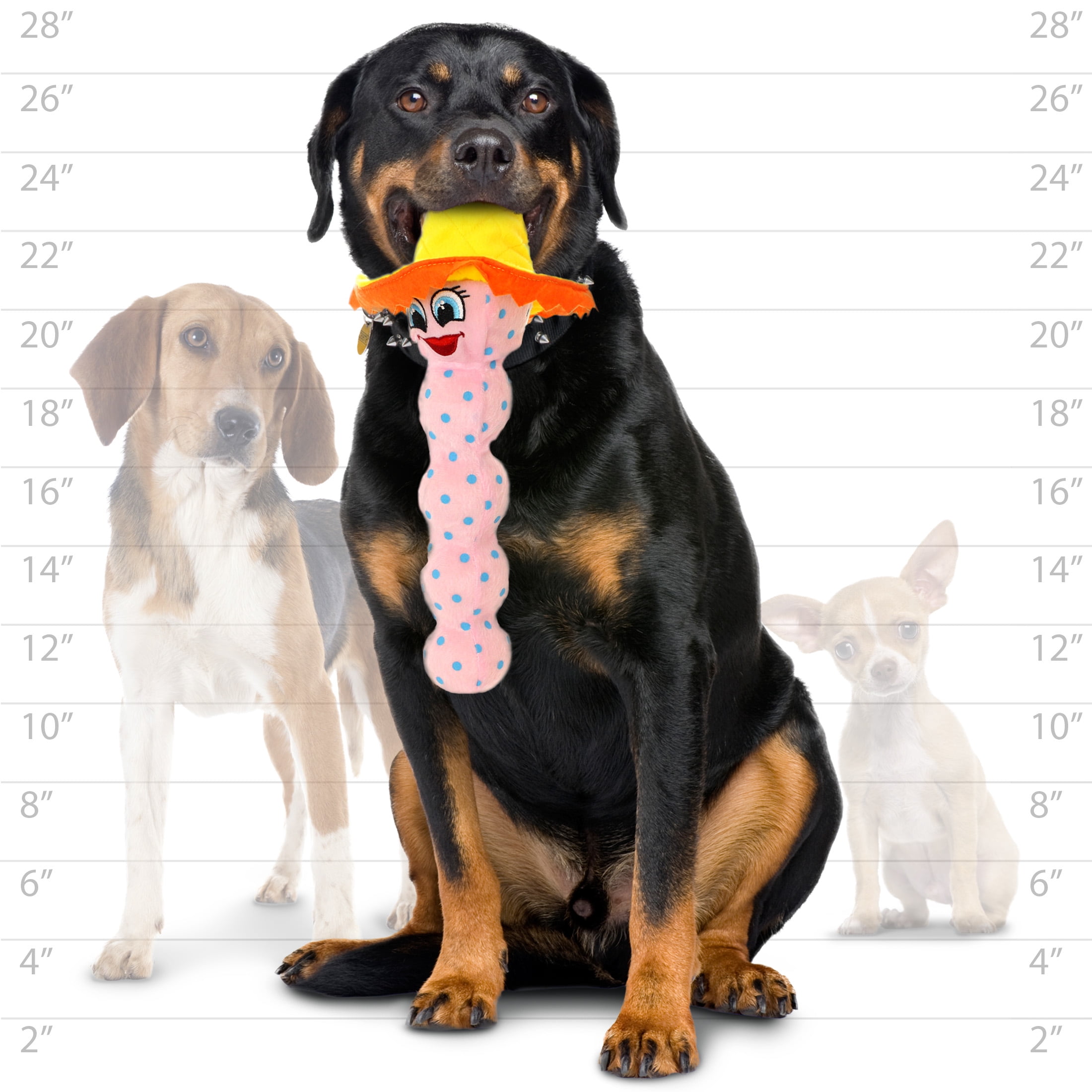 Mighty Tequila Worm Pink Durable Plush Squeaky Dog Toy