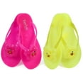 thumbnail image 2 of Pupeez Girl's Flower Jelly Thong Flip Flop Slide Summer Sandals Pack of 2 Pink/Lemon, 2 of 5