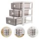 thumbnail image 5 of Caja de almacenamiento de maquillaje transparente con cajones para encimera para organizar cosméticos, joyas, suministros de oficina, organizador de plástico de tres capas., 5 of 6