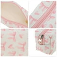 thumbnail image 3 of Unique Bargains 1 Pc Heart Bow Print Style Drawstring Makeup Bag for Vacation Pink Polyester, 3 of 6