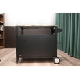 thumbnail image 3 of Outdoor Grill Cart with Wheels, Stainless Steel Rolling Kitchen Island for BBQ, Includes Spice Rack, Hooks and Storage Cabinet, Portable Serving Table for Patio, Backyard or Party, 3 of 9
