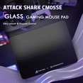 thumbnail image 2 of ATTACK SHARK CM05 Glass Gaming Mouse Pad,17.7x15.7  in Tempered Glass Hard Large Mouse Mat with Nano-Textured Surface, Non-Slip PU Leather Base,9H Scratch Resistant for FPS &PC Gaming  Black, 2 of 9