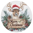 thumbnail image 3 of Ryvnso Christmas Reindeer Round Plate Mats Dining Table Placemat Set of 4 for Holiday Decoration, 3 of 7