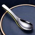 thumbnail image 4 of 8 Pcs Thicken Soup Spoon Coffee Spoon Stainless Steel Soup Spoon Table Spoon (Middle Size), 4 of 8
