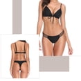 thumbnail image 4 of Pink Season 2 Pcs/Set Women Bikini Set Solid Color Straps Low Waist Spaghetti Strap Low-cut Swimming Push Up Adjustable Strap Women Bathing Suit Water Sports Clothes, 4 of 8