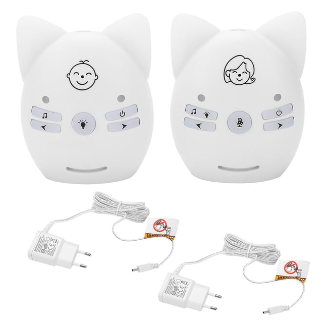 Wireless Audio Baby Monitor Two-Way Communication Baby Monitor with Night Light Music (100-240V) (EU Plug)