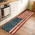 thumbnail image 3 of American Flag Runner Rug 2x6 FT, Non Slip Hallway Rugs, Red Strip Vintage Shabby US Flag Washable Soft Floor Carpet Non-Shedding Throw Runner Carpet Long Rug for Entryway Kitchen Bedside Sliding Door, 3 of 8