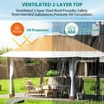 thumbnail image 4 of Sunvasagoo Double Roof Pop Up Outdoor Gazebo Canopy Tent - Heavy Duty Mosquito Netting Patio Shelter - Easy Setup Screened Pavilion Includes Sand Bags - 12x12ft for Garden, Backyard, Lawn, 4 of 15