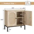 thumbnail image 7 of Rattan Buffet Cabinet, Storage Cabinet with Doors and Shelves, Wood Console Cabinet with Storage Entryway Cabinet for Hallway, Living Room, Dining Room, 7 of 7