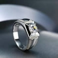 thumbnail image 4 of 4-style Men's Wedding Round AAA CZ Claw Band 925 Silver Men 1ct Ring Size 6.5-12, 4 of 5