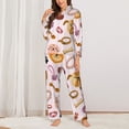 thumbnail image 2 of Fuzoiu Cute Dog Print Women's Long-Sleeved Pajama,Lounge Button Down Nightwear,Womens Notch Collar Pajama Set-Medium, 2 of 7