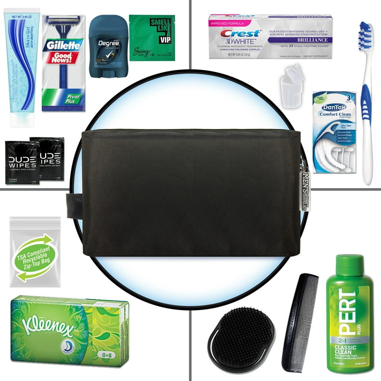 Convenience Kits International Men's Premium 15 Piece Travel Kit in  Reusable Toiletry Zippered Bag, TSA Compliant, Featuring Men's Essentials