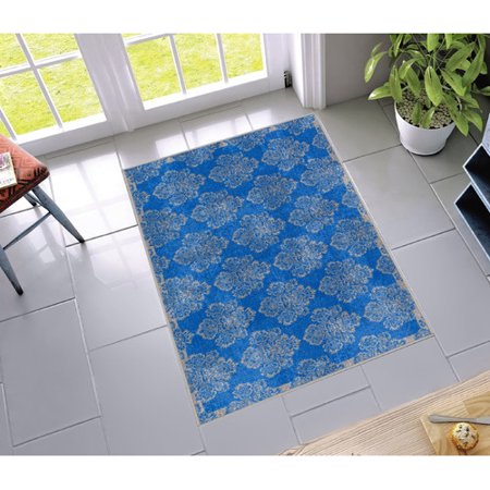 Well Woven Kings Court Damask Traditional Area Rugs  Blue
