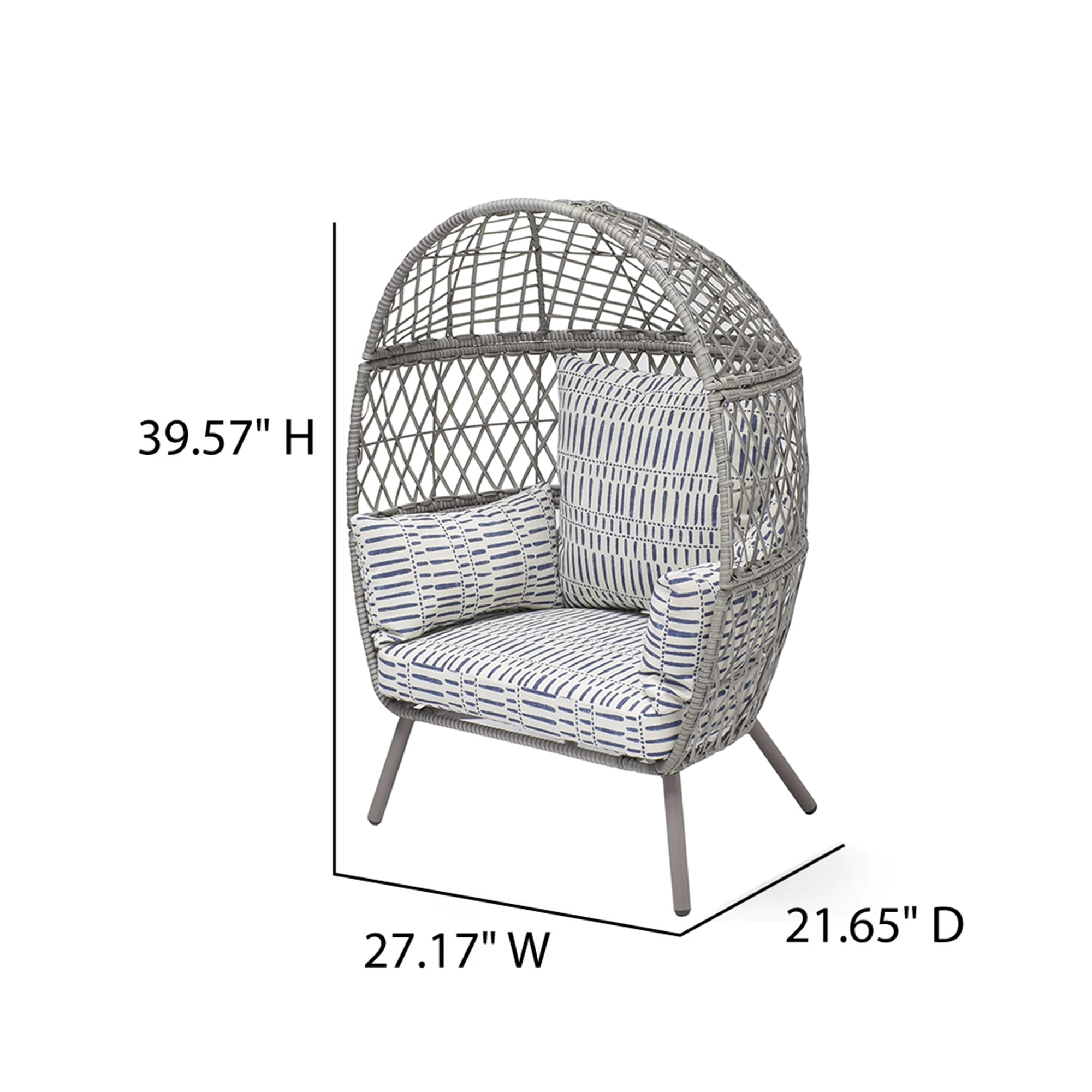 Better Homes Gardens Ventura Outdoor Wicker Stationary Kid s Egg Chair Gray Walmart