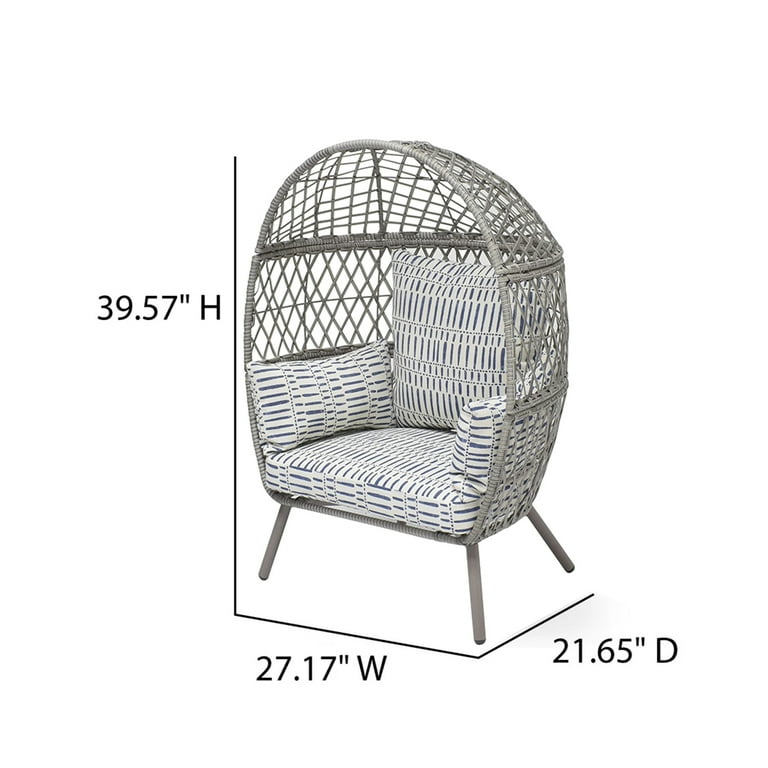 Better Homes Gardens Ventura Outdoor Wicker Stationary Kid s Egg Chair Gray Walmart