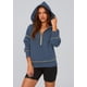 thumbnail image 4 of Sudadera PRETTYGARDEN Otoño 2025 Media Cremallera Crop Hoodie Azul L, 4 of 8