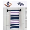 thumbnail image 6 of Navy Blue Purple Striped Towel Set of 3, Soft Microfiber Bath Towels, Hand Towel, Washcloths, Gradient Horizontal Lines Quick-Dry Absorbent Towels for Bathroom Kitchen Hotel Beach Gym Spa, 6 of 7