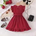 thumbnail image 4 of mgoYE Girl Dresses Size 7-8 Girls Summer Dresses Cute Ruffle Sleeve Flowy Dress(Red,7-8 Years), 4 of 9
