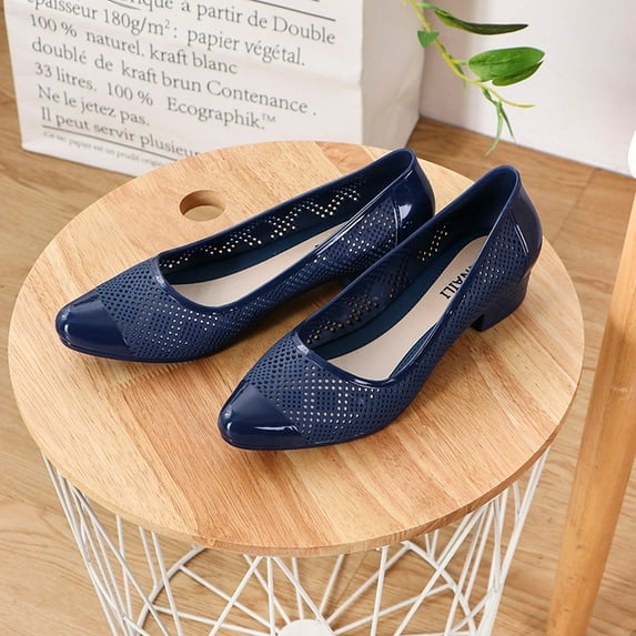 LoyisViDion Women Shoes Clearance Summer Solid Color Hollow Out Fashion Non-Slip Soft Bottom Women'S Shoes Sandals Special offers Blue 9
