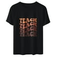 thumbnail image 2 of Wiyuqeen Teacher Shirts for Women Trendy Pretty Letter Printed Inspirational Tops Soft Short Sleeve Crew Neck Tees Fitted Casual Tshirts for Teacher, 2 of 7