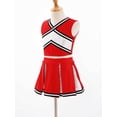 thumbnail image 4 of Moggemol Ensemble Uniforme de Danse Cheerleader pour Filles Débardeur Court avec Jupe Plissée Rouge 10, 4 of 7