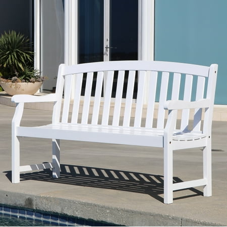 Curve Back Outdoor Wood - Bradley Outdoor Patio 5-foot Wood Garden Bench