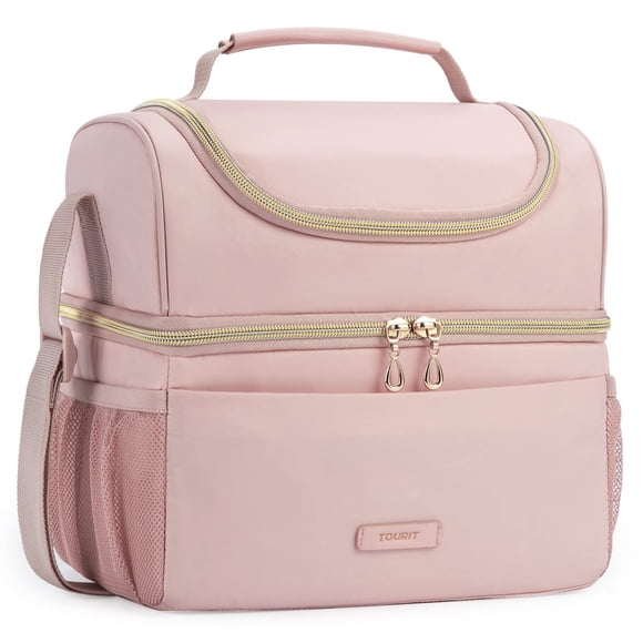 Bolsa Térmica para Almuerzo TOURIT de Doble Compartimento 9L Rosa