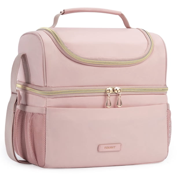 Bolsa Térmica para Almuerzo TOURIT de Doble Compartimento 9L Rosa