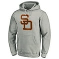 thumbnail image 2 of Men's Heather Gray San Diego Padres Cooperstown Collection Huntington Logo Fitted Pullover Hoodie, 2 of 3