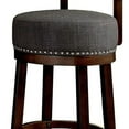 thumbnail image 2 of Benzara Swivel Barstool with Curved Open Low Back, Set of 2, Gray and Brown-Color:Dark Oak, 2 of 5
