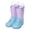 Light Purple, variant on Kids Glitter Rain Boots Rainbow Portable Toddler Girls Boys Shoes Lightweight