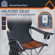 Camp & Go Heated Deluxe Quad Camp chair, Black