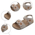 thumbnail image 6 of Gubotare Baby Sandals Infant Baby Girls Boys Summer Sandals Open Toe Lace Princess Dress Flats Shoes Newborn Toddler Soft Non-Slip Sole Walker Crib Shoes Size 6 (Beige,6 Toddler), 6 of 7
