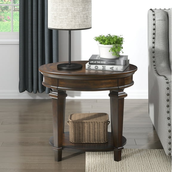 OakvillePark Valpico Round End Table, Espresso