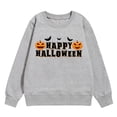 thumbnail image 1 of MIASHUI Halloween Girls Sweatshirt Cozy Letter Design Pumpkin Bat Pattern Festive Autumn Winter Warm Hoodies for Children, 1 of 5