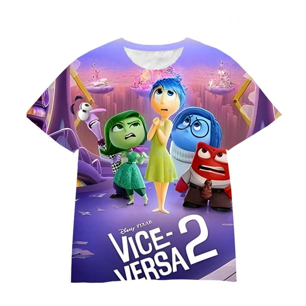 Camiseta de verano Inside Out 2 para niños y adolescentes, camiseta de dibujos animados, camiseta de manga corta, camiseta divertida, ropa de uniforme de entrenamiento para niñas