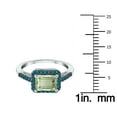 thumbnail image 4 of SZUL Women's 2 1/2 Carat Emerald Cut Green Amethyst and 1/3 CTW Blue Diamond Ring in 10K White Gold, 4 of 6