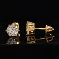 thumbnail image 2 of 1Ct Lab Created Diamond Round Cut Lady Stud Earring 14K Yellow Gold Plated, 2 of 4