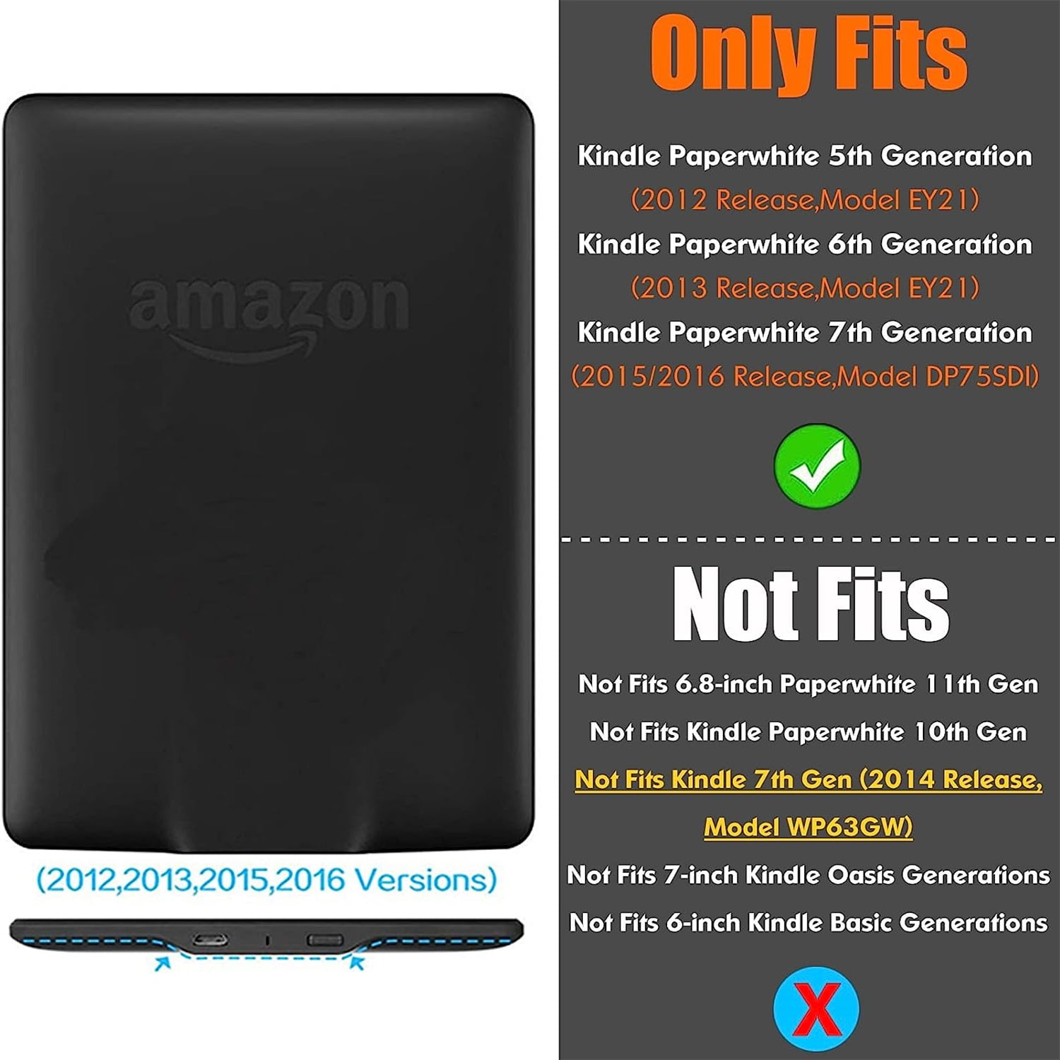 JTCASES Clear Case for Older Kindle Paperwhite Prior to 2018 (5th/6th/7th Generation, 2012-2017 Release, Model EY21 & DP75SDI) - Lightweight TPU Transparent Soft Rubber Back Cover Shell, Clear - Walmart.com JTCASES Clear Case for Older Kindle Paperwhite Prior to 2018 (5th/6th/7th Generation, 2012-2017 Release, Model EY21 & DP75SDI) - Lightweight TPU Transparent Soft Rubber Back Cover Shell, Clear - Walmart.com