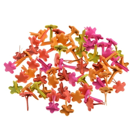 

100pcs 7.5mm Flower Shape Decorative Brads Paper Fasteners DIY