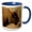 Blue/White, variant on 3drose, Bison Profile, Lamar Valley, Yellowstone National Park, Wyoming, Usa, 11oz Two-tone Green Mug