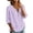 Green, variant on Gingham Check Print Henley Blouse for Women - 3/4 Puff Sleeve V-Neck Button Down Tunic, French Country Casual Summer Top Pink XL