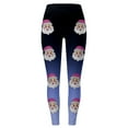 thumbnail image 4 of Leggings de cintura alta para mujer, pantalones de yoga para entrenamiento, suaves, elásticos, cómodos, con estampado navideño, diseño de bloques de color para fitness y running 2683, 4 of 4