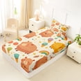 thumbnail image 4 of Erosebridal Rodent Animal Capybara Twin Sheet Sets,Rainbow Ice Cream Pattern Bedding For Girls Kids,Dreamy Princess Style,Brown Yellow 3 Pieces, 4 of 6