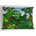 thumbnail image 1 of Plant Pillow Sham Cartoon Style Lively Forest with Butterflies Trees and Various Flowers Print, Decorative Standard King Size Printed Pillowcase, 36 X 20 Inches, Emerald Multicolor, by Ambesonne, 1 of 2