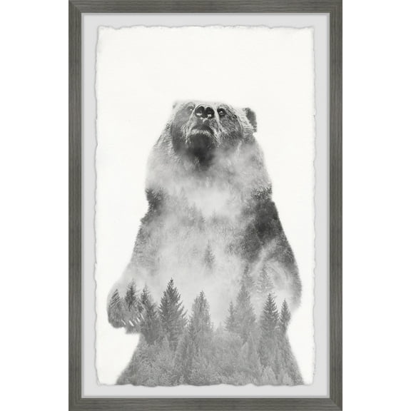 Marmont Hill Mountain Bear Framed Wall Art, 8" x 12"