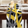 thumbnail image 3 of Table Runners 72 Inches Long Dress Scarves, Yellow Black Geometric Farmhouse Kitchen/Dining Table Runner, Coffee Tablerunners, Modern Art Abstract Grey Line 14x72 Inch, 3 of 9